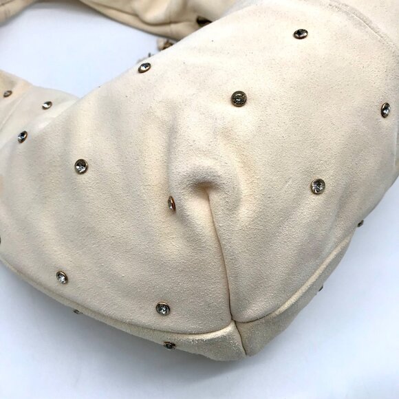 Sam Edelman Ivory Suede Faren Rhinestone Hobo Bag - Picture 6 of 11